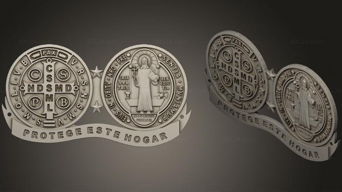 Монеты (Святой Бенедикт, MN_0095) 3D модель для ЧПУ станка
